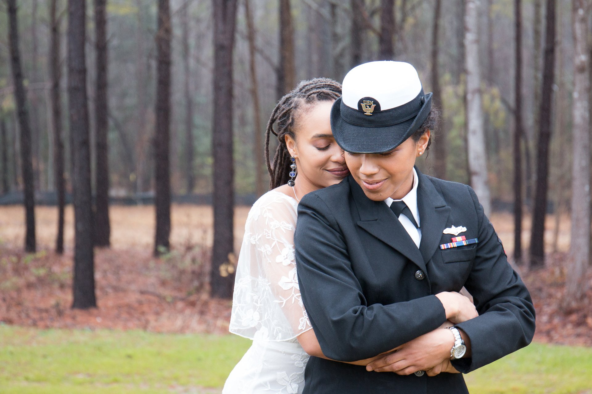 Navy woman and her bride