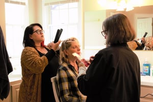 hairstyling and makeup application