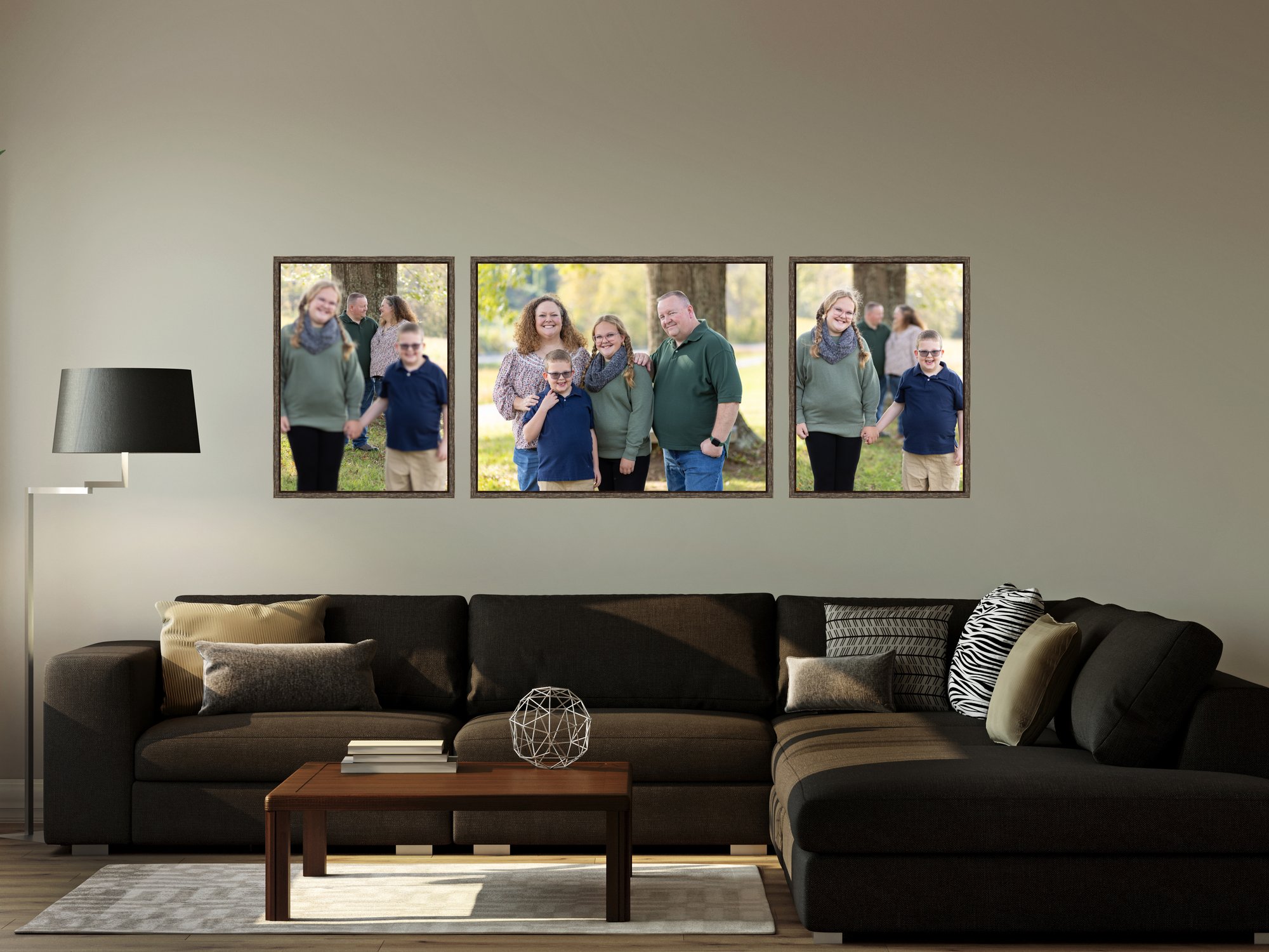 family living room wall arrangement