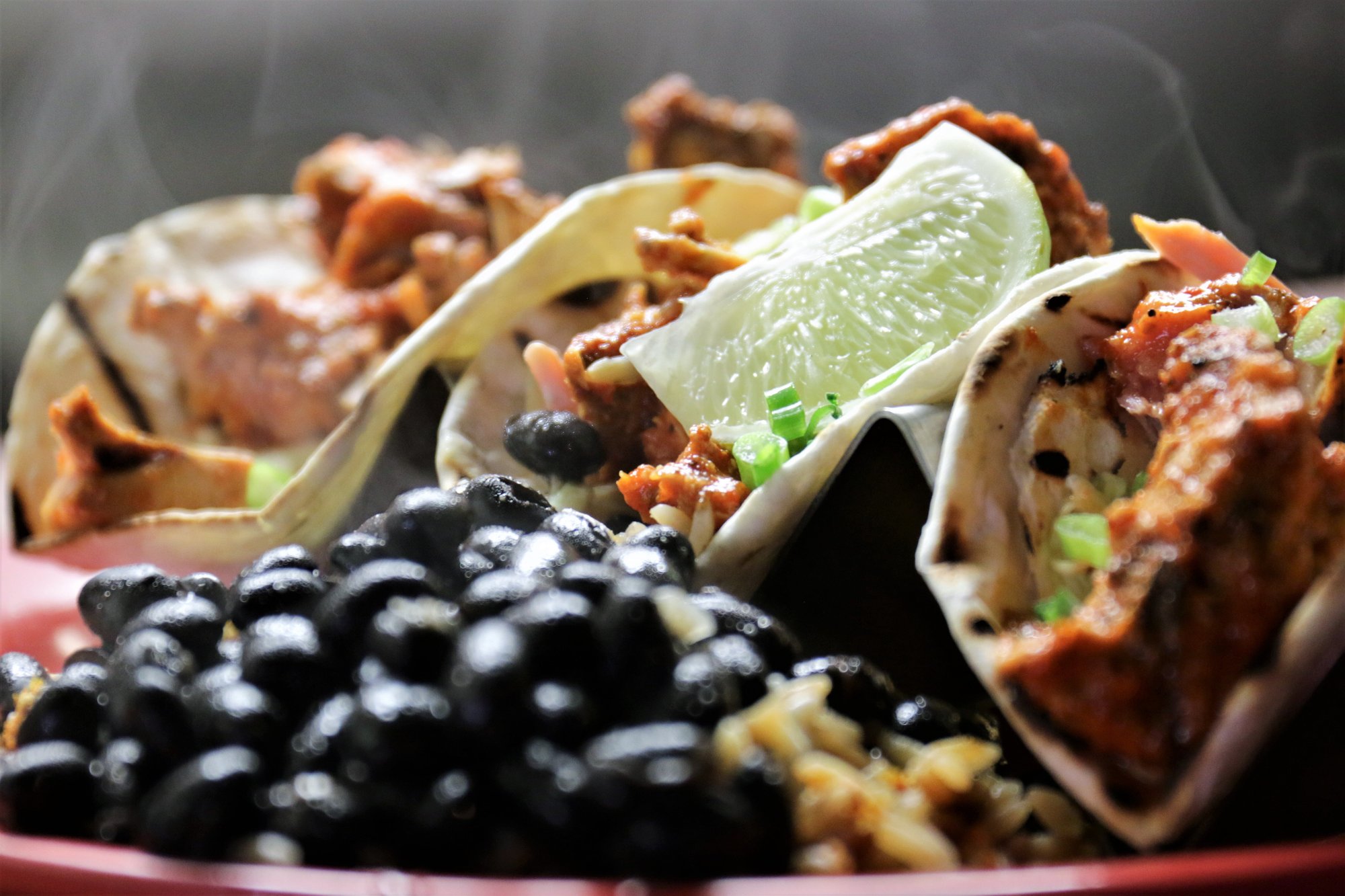 tuna tacos and black beans