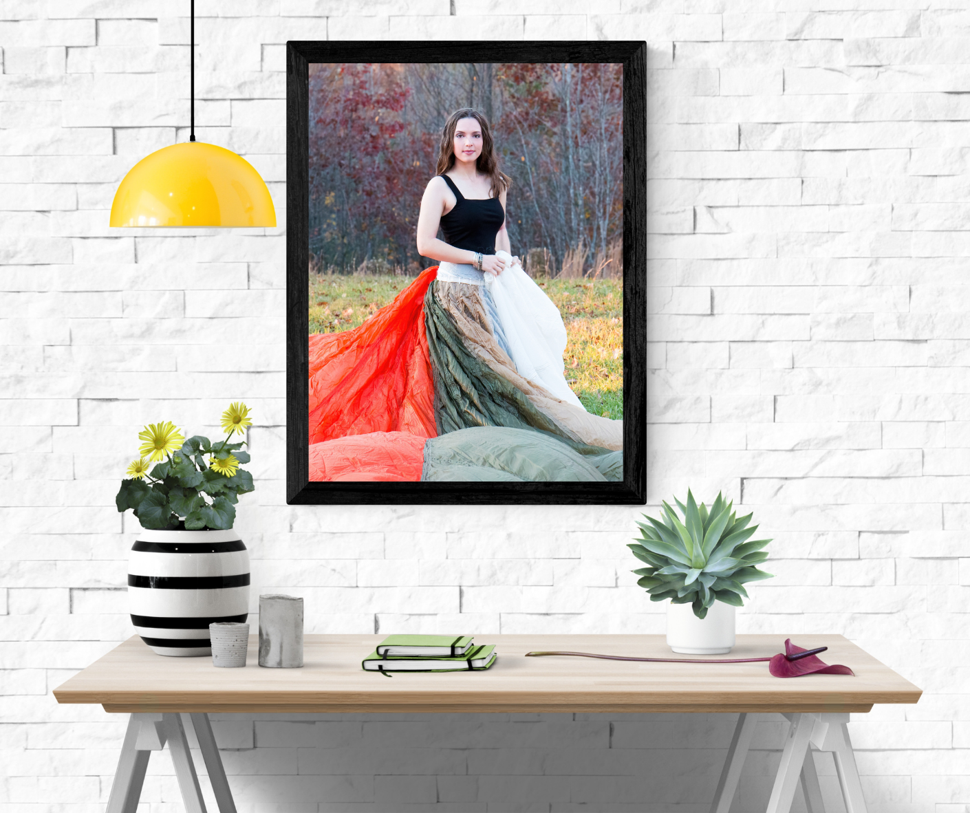 wall art over desk parachute skirt