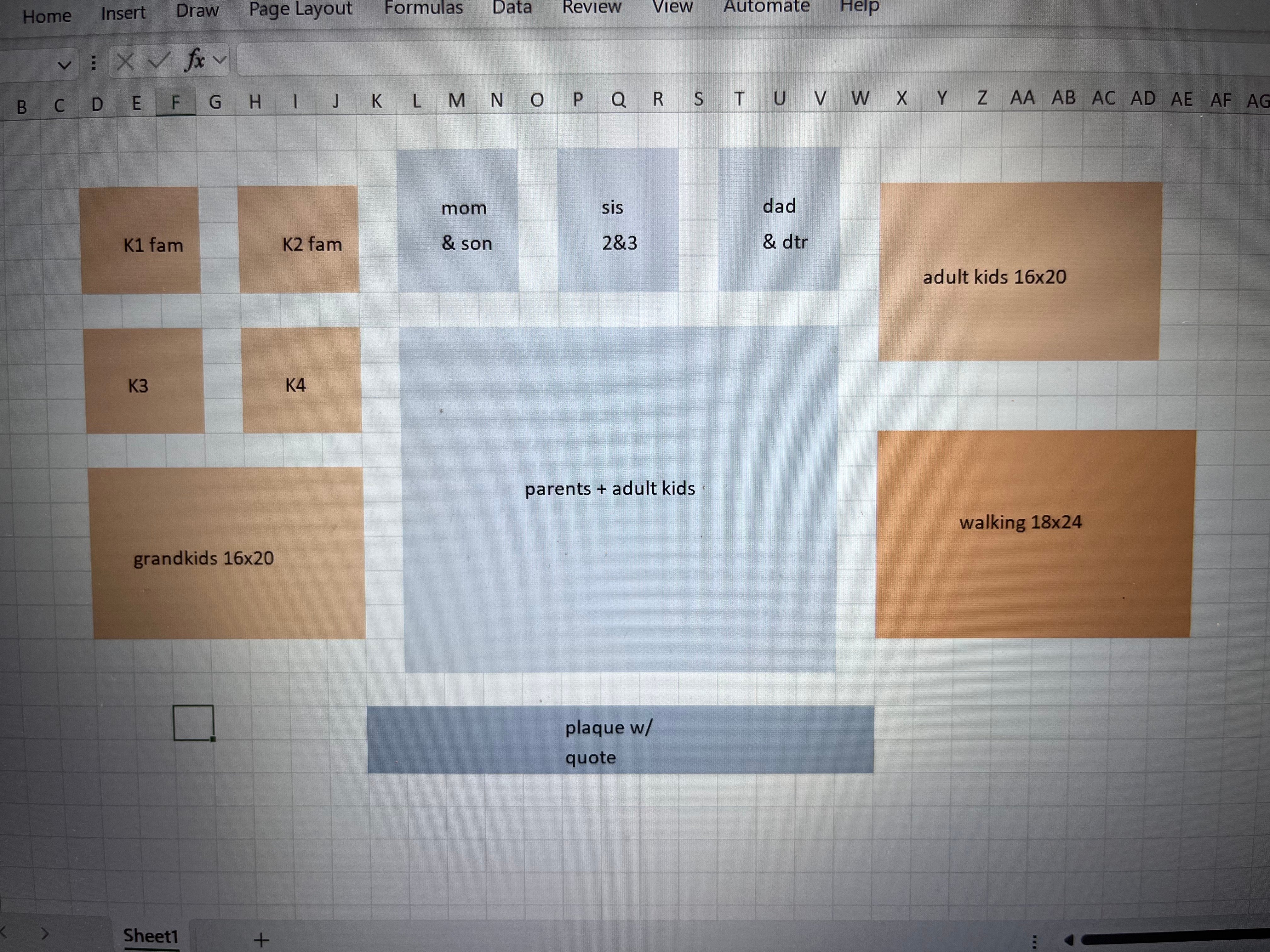 gallery wall art plan