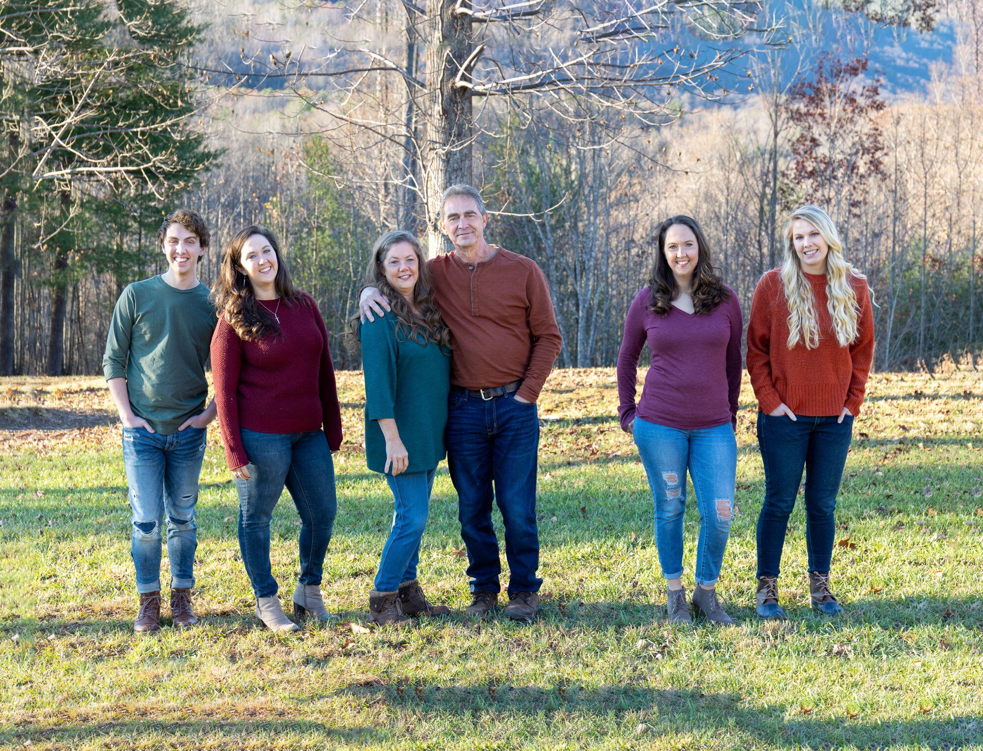 family photo fall outdoor